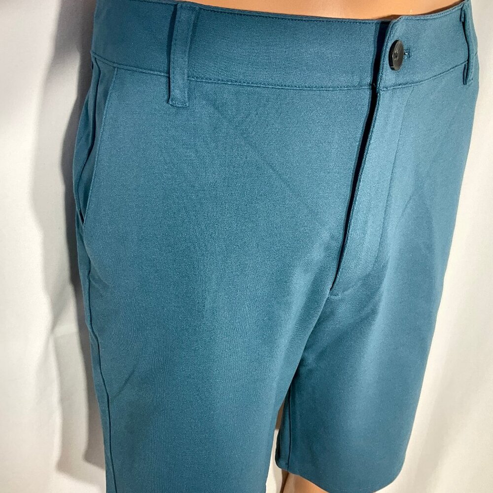 True Classic Size 34 Mens Chino Shorts 9" Teal Classic Stretch Preppy Golf